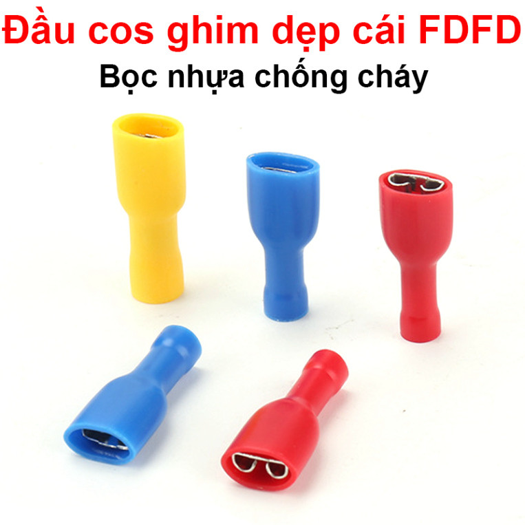 [DEAL SỐC] (50 Cái) Đầu cos ghim dẹp, cos ghim capa bọc nhựa FDFD