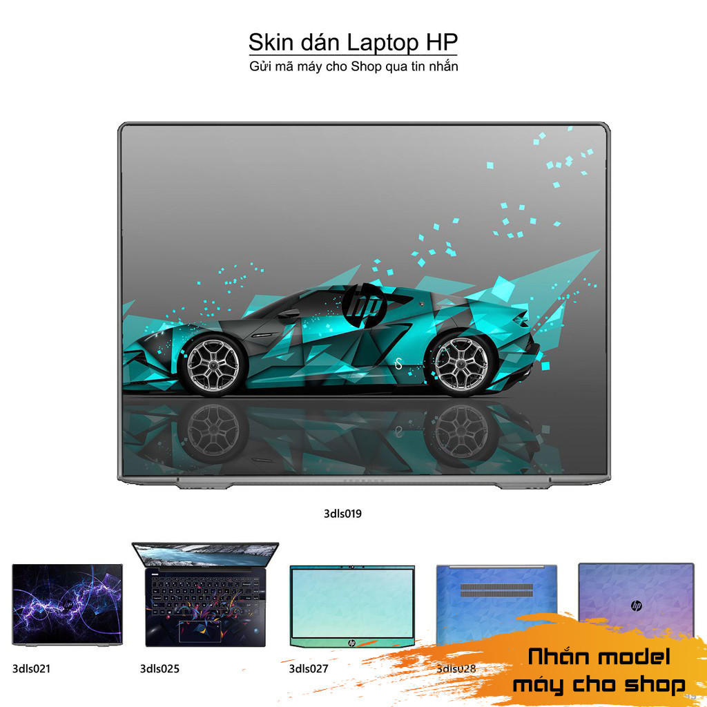 Skin dán Laptop HP in hình 3D Image (inbox mã máy cho Shop)