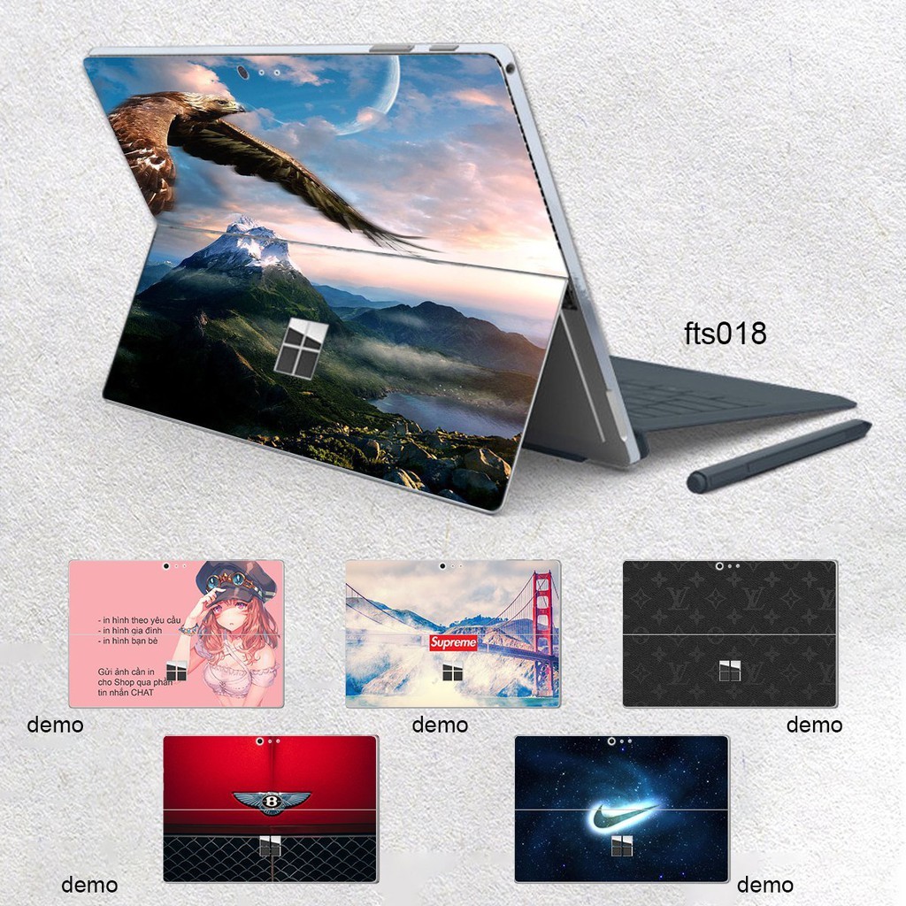 Skin dán hình Fantasy x02 cho Surface 3 2015; Go, Go 2, Go 3; Pro 2 3 4 5 6 7 8 9 X, Surface Book 1,