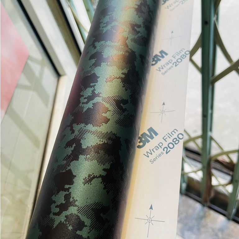 Decal Film 3M Camo Green 2080 Series khổ A3, A4, A5 | Hàng nhập khẩu | Skin vân nổi | Wrap Film | Ng