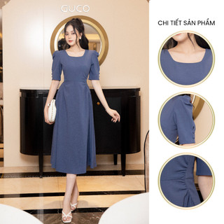 ĐẦM XÒE EO NHÚN 2 BÊN - XANH 4080