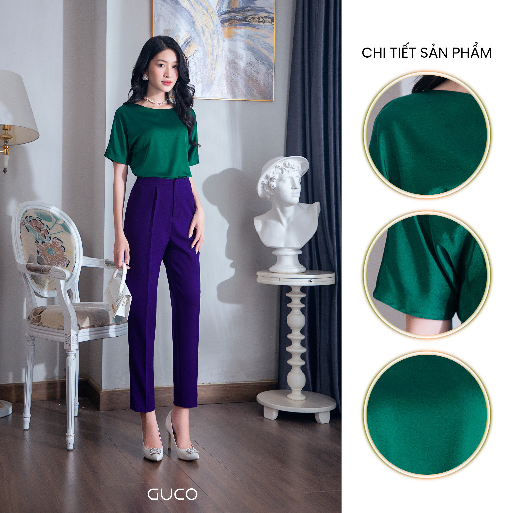 Áo kiểu cổ tròn - Xanh A325 - Guco