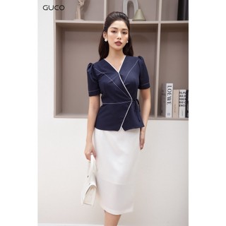 [HOT] Chân váy bút chì công sở GUCO sang trọng tôn dáng đẹp - Trắng/Đen - CV149