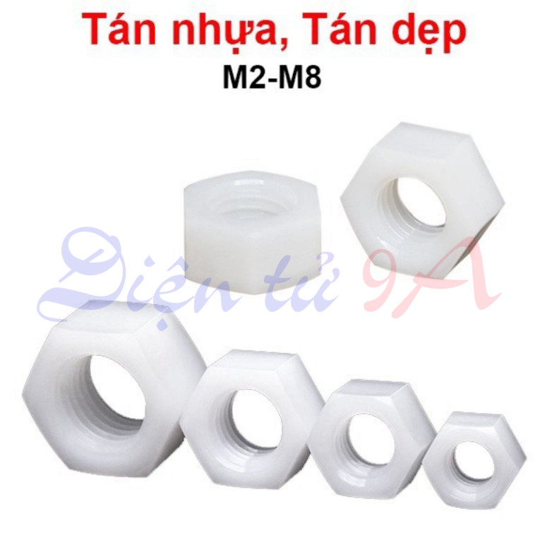 [SIÊU SALE] (20 Cái) đai ốc, tán dẹp, tán Ecu nhựa trắng M2-M8