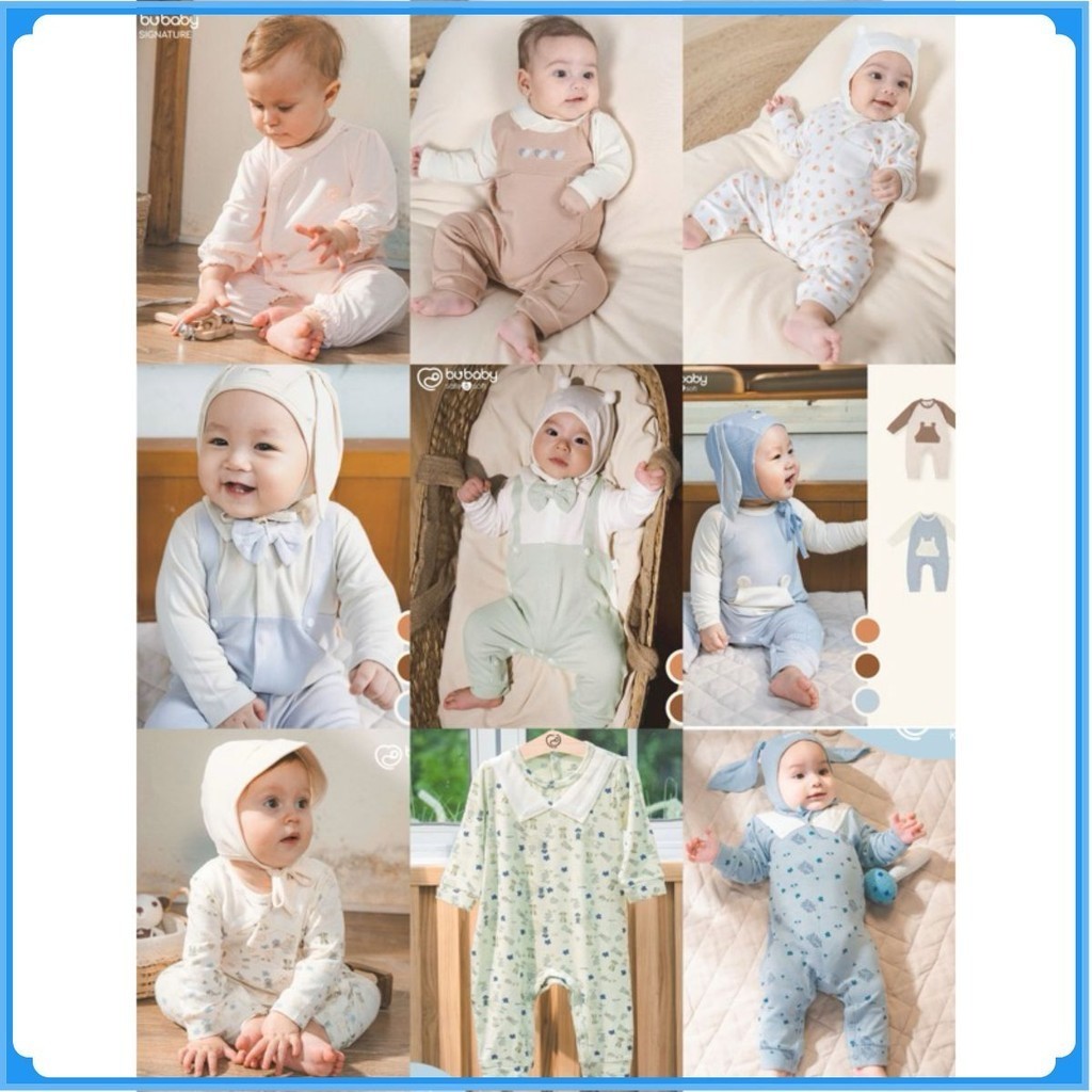 (1-12M) Body dài tay cho bé sơ sinh Bubaby - Tổng hợp body dài tay cho bé - Bubaby sơ sinh –  Bubaby