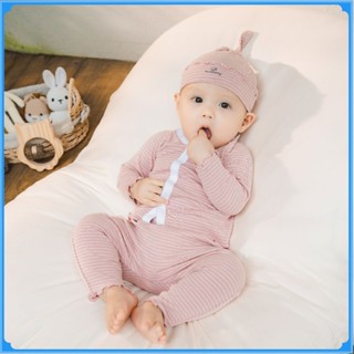 (1-12M) Bộ quần áo dài tay Cài giữa bèo gấu cho bé yêu BU Baby Siro Stripy - BSR1102ST | Quần áo Bubaby Chính hãng