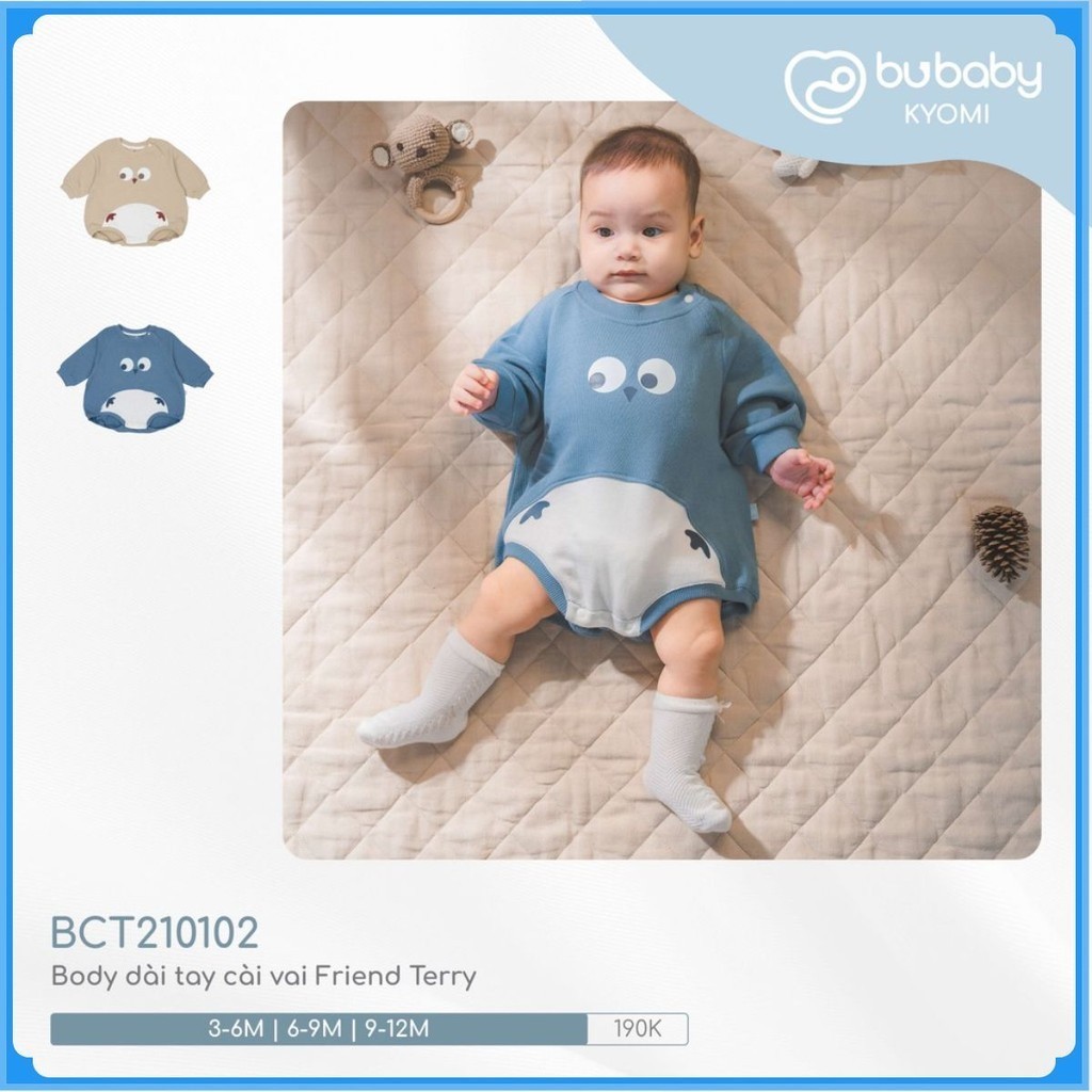 (NB -12M) Body cho bé mùa đông Bubaby - Body thu đông an toàn mềm mịn cho bé - Bubaby sơ sinh - Buba