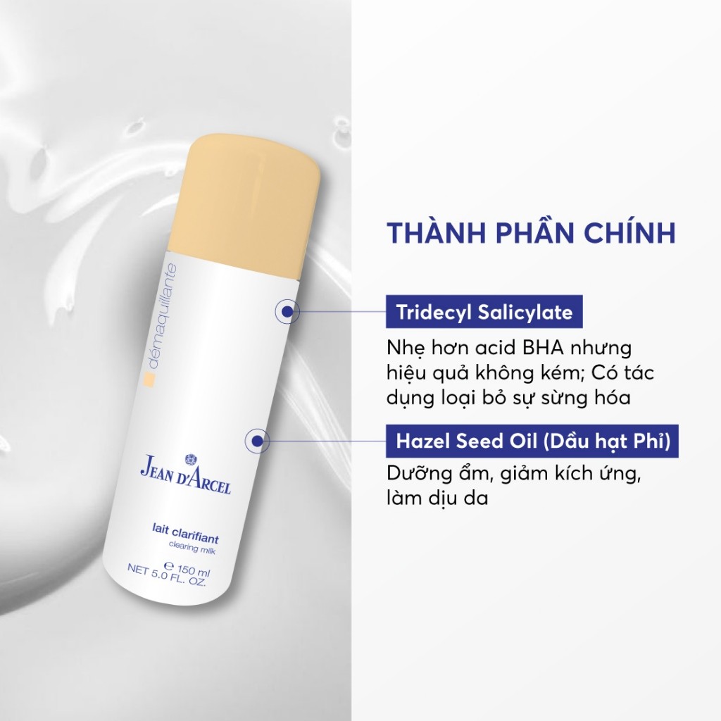 J107 Sữa rửa mặt làm sạch da Clearing Milk - Jean d'Arcel