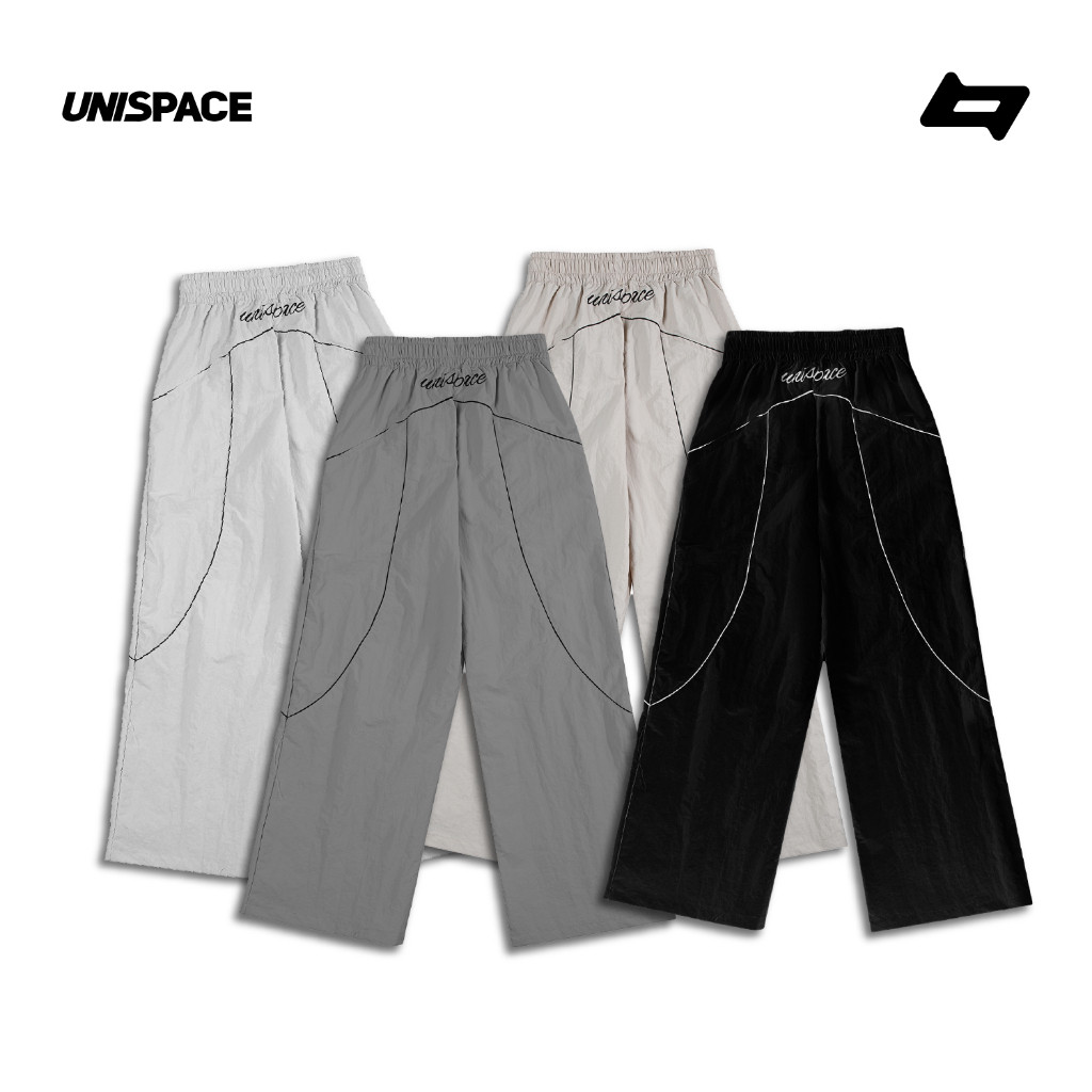Quần ống rộng By.Unispace unisex nam nữ vải dù Skyline
