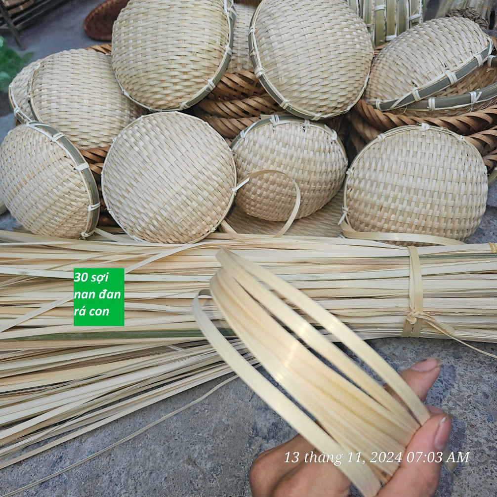 Rổ nhỏ decor đựng kẹo/ đồ trang trí - Rổ tre mini/ rá tre nhí Có nan đan rá con -08