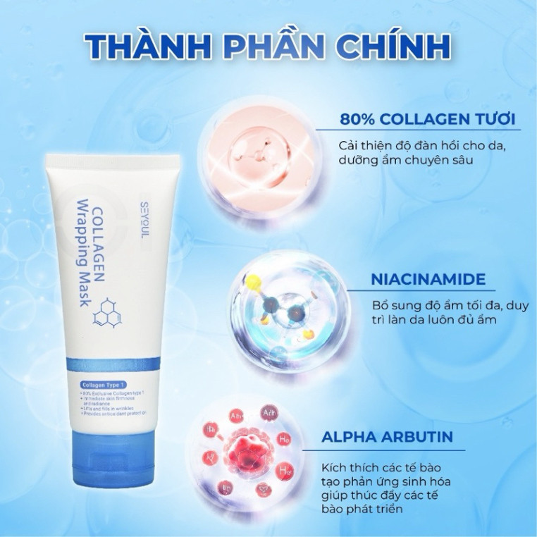 Mặt nạ lột mụn đầu đen collagen Seyoul căng bóng da, mặt nạ collagen thuỷ phân căng bóng - HTHshop