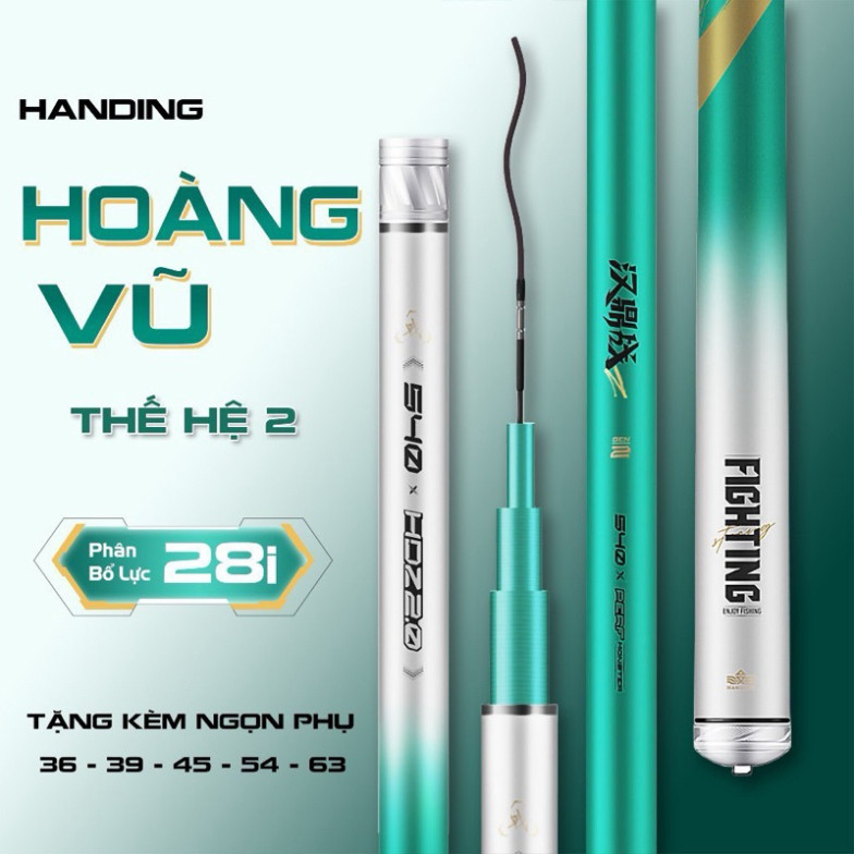 Cần câu tay Handing Hoàng Vũ 5H tặng kèm ngọn phụ gaubnc999
