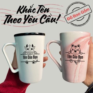 [12 CON GIÁP] Cốc sứ in hình 12 Con Giáp KHẮC TÊN theo yêu cầu cá nhân hoá quà tặng ý nghĩa
