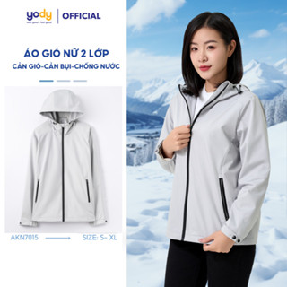 Áo khoác nữ có mũ liền lót lông cao cấp giữ ấm cản gió thương hiệu YODY AKN7015