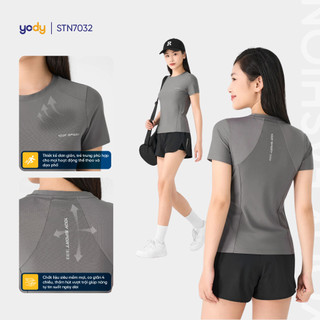 Áo thun sport nữ YODY áo phông thể thao siêu mát khử mùi tốt thấm hút mồ hôi STN7032