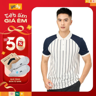 [ Trợ giá] Áo phông có cổ nam Yody in tràn kẻ áo thun polo nam chất liệu cotton mềm mịn thoáng mát APM6113