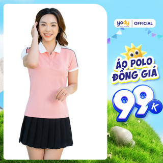 [ ĐỒNG GIÁ] Áo polo YODY nữ vải pique mắt chim phông phối vai thoáng mát thấm hút tốt APN5366