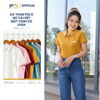 Áo thun polo nữ Yody phông thun cộc tay chất liệu cotton pique mắt chim mềm mại  APN3340