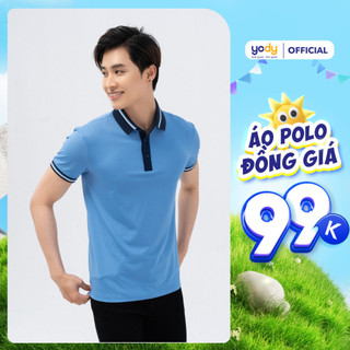 [ ĐG 99K - Không đổi trả] Áo thun polo nam YODY chất vải coolmax áo phông phối bo kẻ thoáng mát, co giãn tốt - APM5181