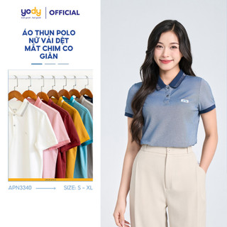 Áo polo nữ YODY phông cộc tay, vải cotton mắt chim, giữ form bền màu thoải mái mềm mại APN3340