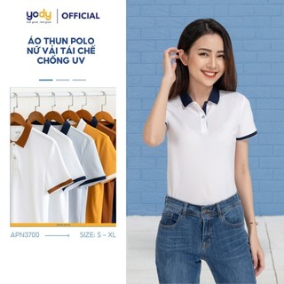 Áo thun phông polo nữ YODY cộc tay cổ bẻ vải cafe kháng khuẩn, bền màu khử mùi APN3700