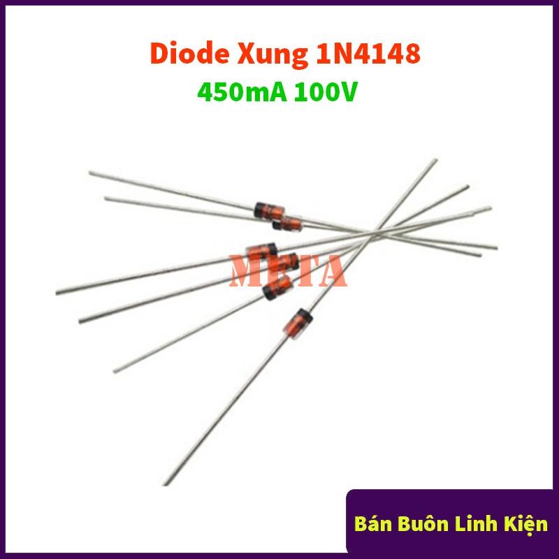 [Túi 10 Con] Diode Xung 1N4148 450mA 100V Chân Cắm DO-35 DIP - Diode Zenner 4148