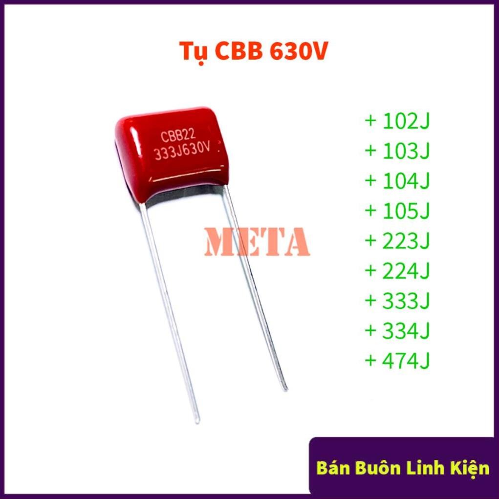 [Túi 5 Con] Tụ CBB 630V 102J 103J 223J 333J 104J 224J 334J 474J 105J 1uF Hàng chất lượng - Tụ đỏ khô