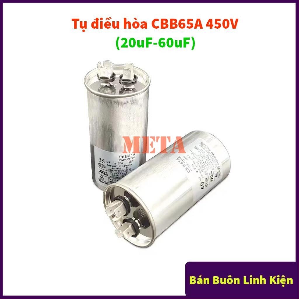 Tụ điều hòa CBB65 CBB65A 450V - tụ máy nén điều hòa 20uF 25uF 30uF 35uF 40uF 50uF 60uF (Loại Tốt)