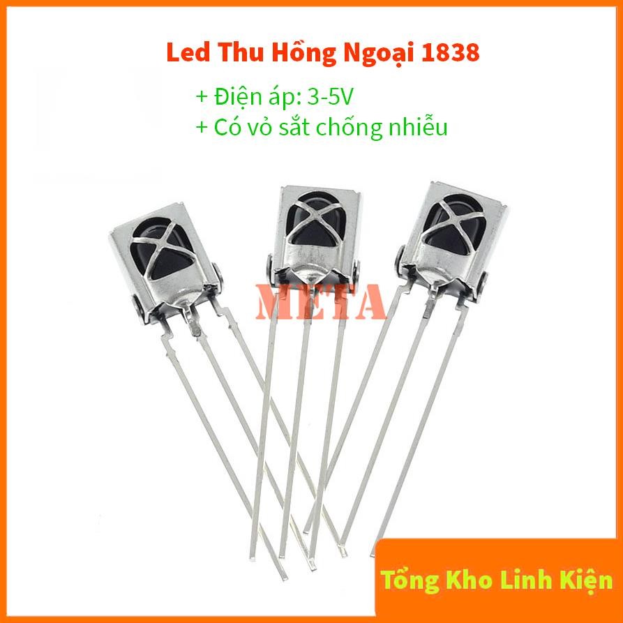 [Gói 5 Con] Led Thu Hồng Ngoại 1838 1838T có vỏ sắt chống nhiễu - Led thu vở sắt 3 chân IR1838