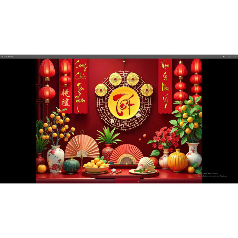 Tranh vải tết 2025 mừng xuân Ất Tỵ Decor tô điểm tết âm lịch - Tết 47