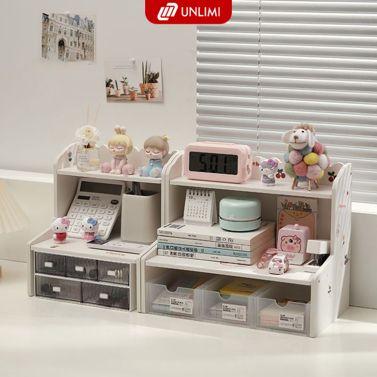 Kệ sách để bàn đa năng mặt gỗ nhựa thương hiệu UNLIMI - IG419