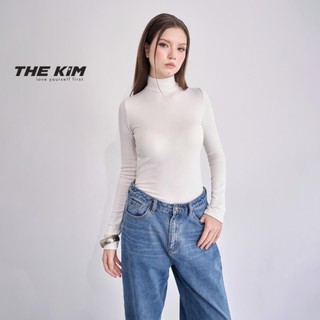  THE KIM Áo giữ nhiệt cổ 3 phân dài tay  chất thun tăm len cotton lót lông nhẹ  áo giữ nhiệt tay dài trơn nữ T219 