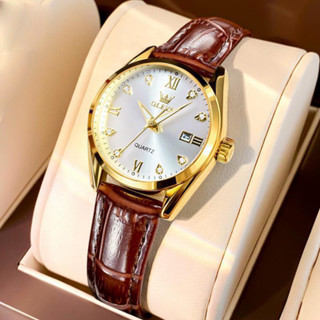 Đồng Hồ Nữ Olevs 5522 Dây Da Chống Thấm Nước Mặt Lịch Sang Trọng