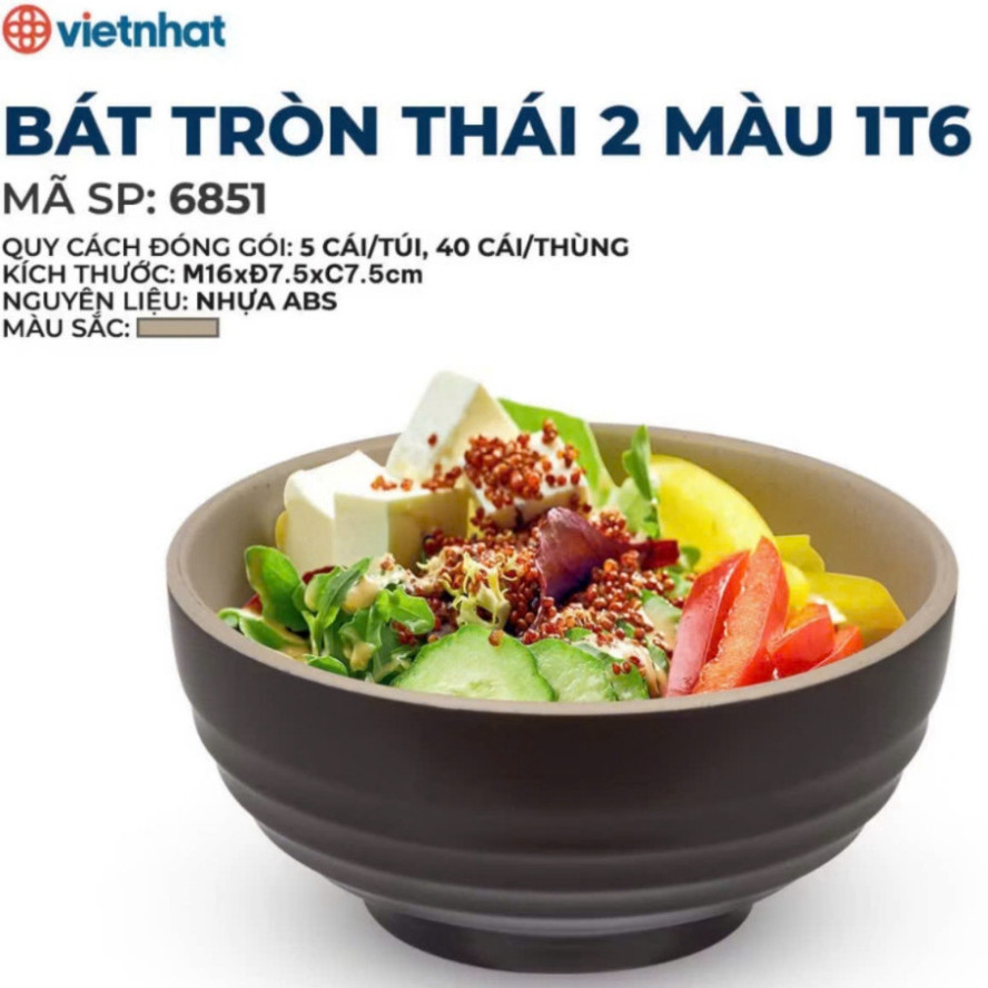 Bát ăn cơm 2 màu  nhựa Việt Nhật cao cấp. Chén cơm chịu nhiệt cho khách sạn, nhà hàng. GDTA GD3