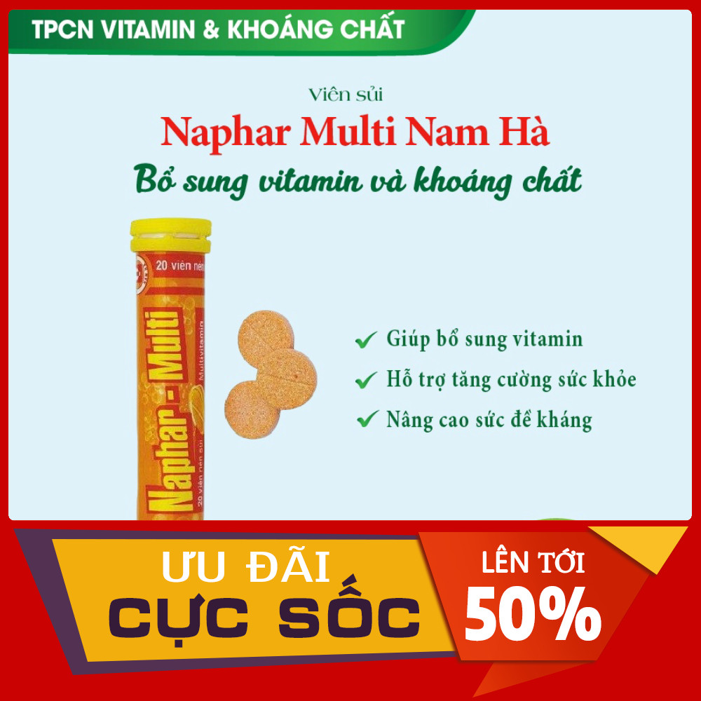 Viên sủi Naphar Multi Nam Hà (Tube 20 viên sủi)