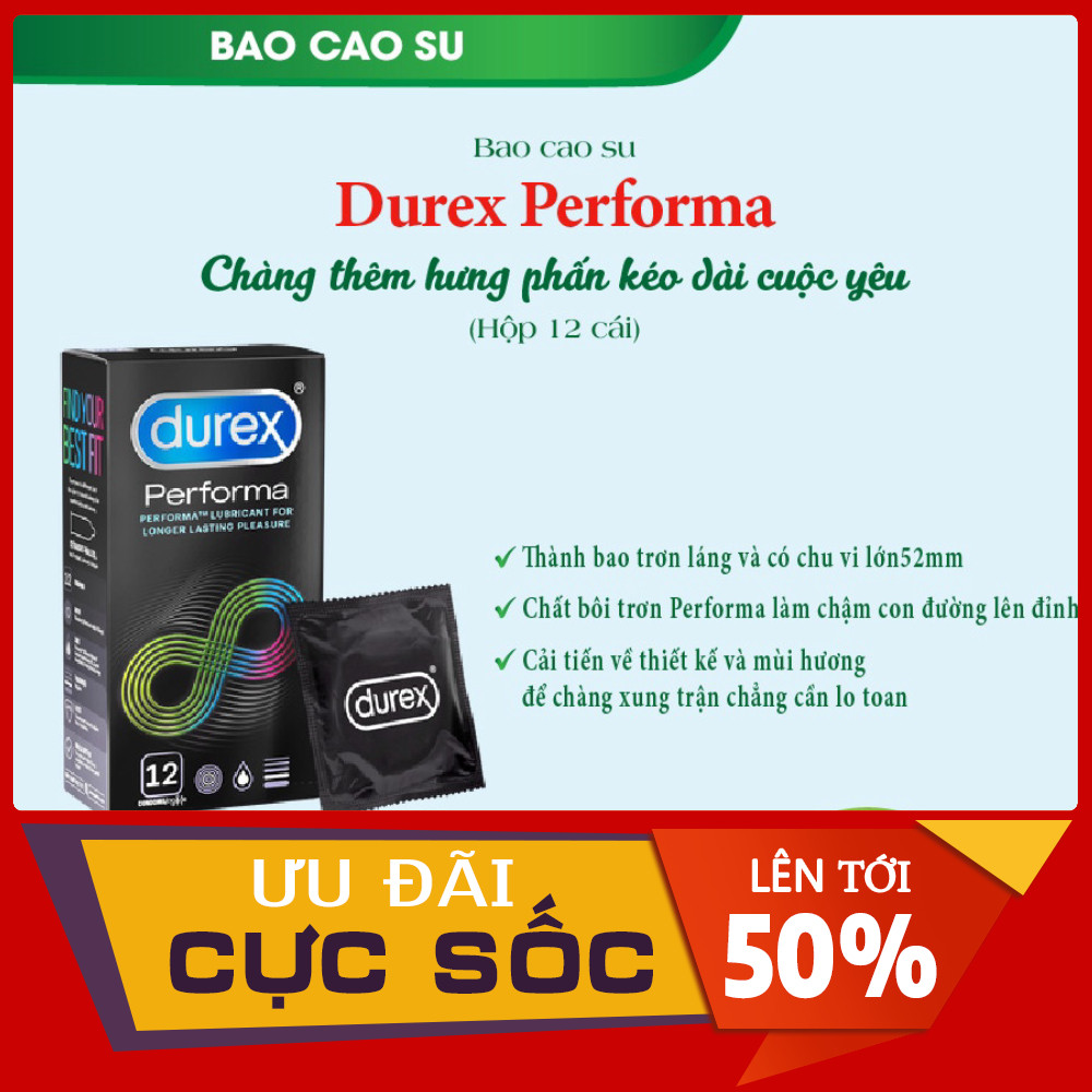 Bao cao su Durex Performa (Hộp 12 chiếc)