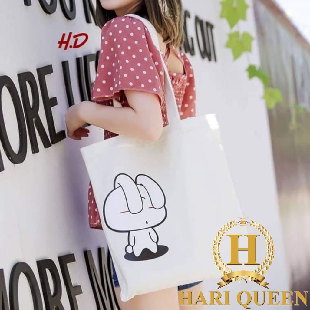 [Túi tote] Túi vải thỏ tai cụp HDA0519