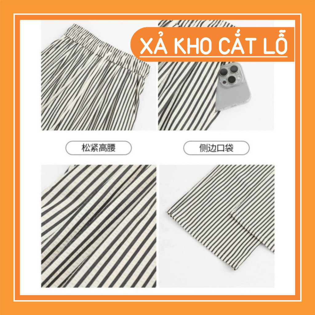 Quần Ống Rộng Kẻ Sọc Chất Liệu Đũi Xốp Siêu Mềm Mát Mặc Mùa Hè_001, Quần ống rộng | BigBuy360 - bigbuy360.vn