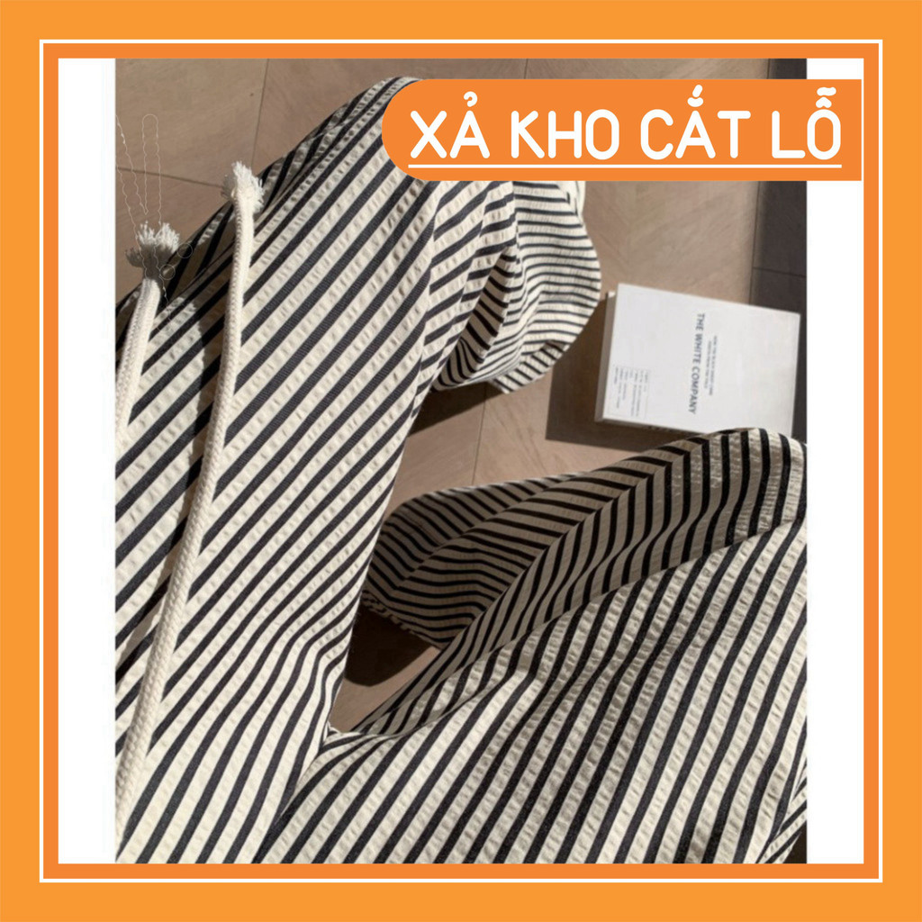 Quần Ống Rộng Kẻ Sọc Chất Liệu Đũi Xốp Siêu Mềm Mát Mặc Mùa Hè_001, Quần ống rộng | BigBuy360 - bigbuy360.vn
