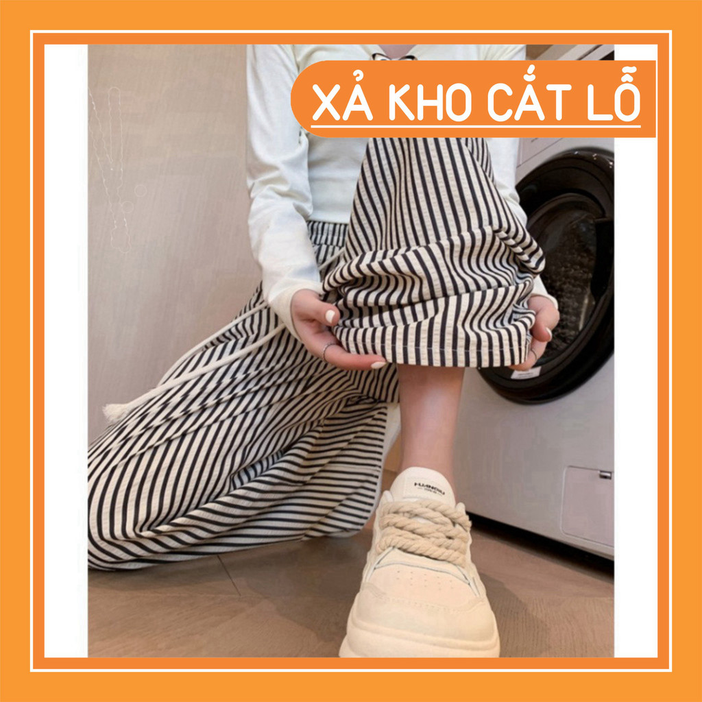 Quần Ống Rộng Kẻ Sọc Chất Liệu Đũi Xốp Siêu Mềm Mát Mặc Mùa Hè_001, Quần ống rộng | BigBuy360 - bigbuy360.vn
