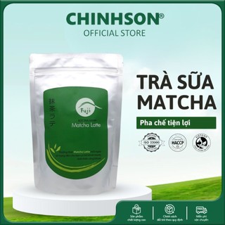 Bột trà sữa matcha latte 3in1 chinhson 500g/1kg - pha chế đồ uống tại nhà, văn phòng