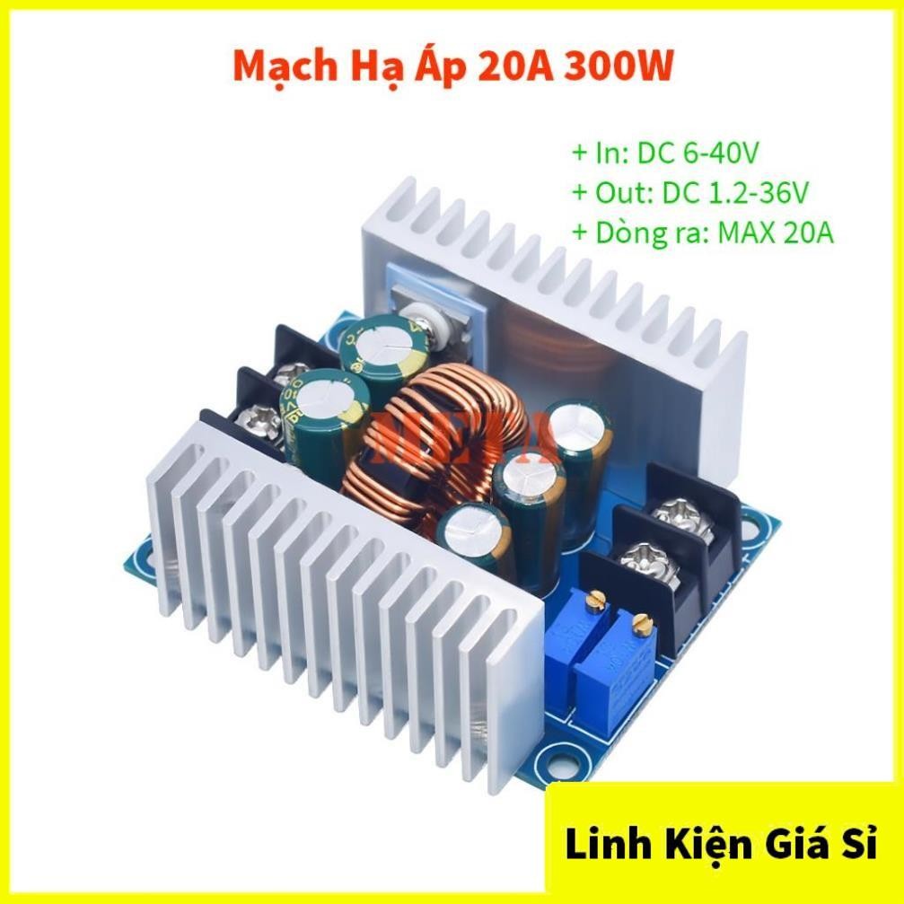 Mạch hạ áp - giảm áp 300W 20A Module buck DC DC 6-40V xuống 1.2-36V - Mạch hạ áp 20A 300W