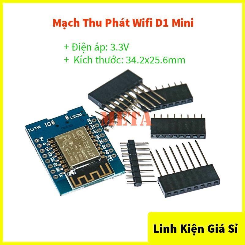 Mạch Thu Phát WiFi ESP8266 Wemos D1 mini (NodeMCU Mini D1) - có kèm bộ Jump cắm