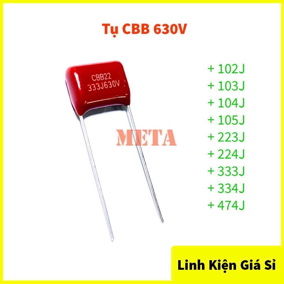[Túi 5 Con] Tụ CBB 630V 102J 103J 223J 333J 104J 224J 334J 474J 105J 1uF Hàng chất lượng - Tụ đỏ khô
