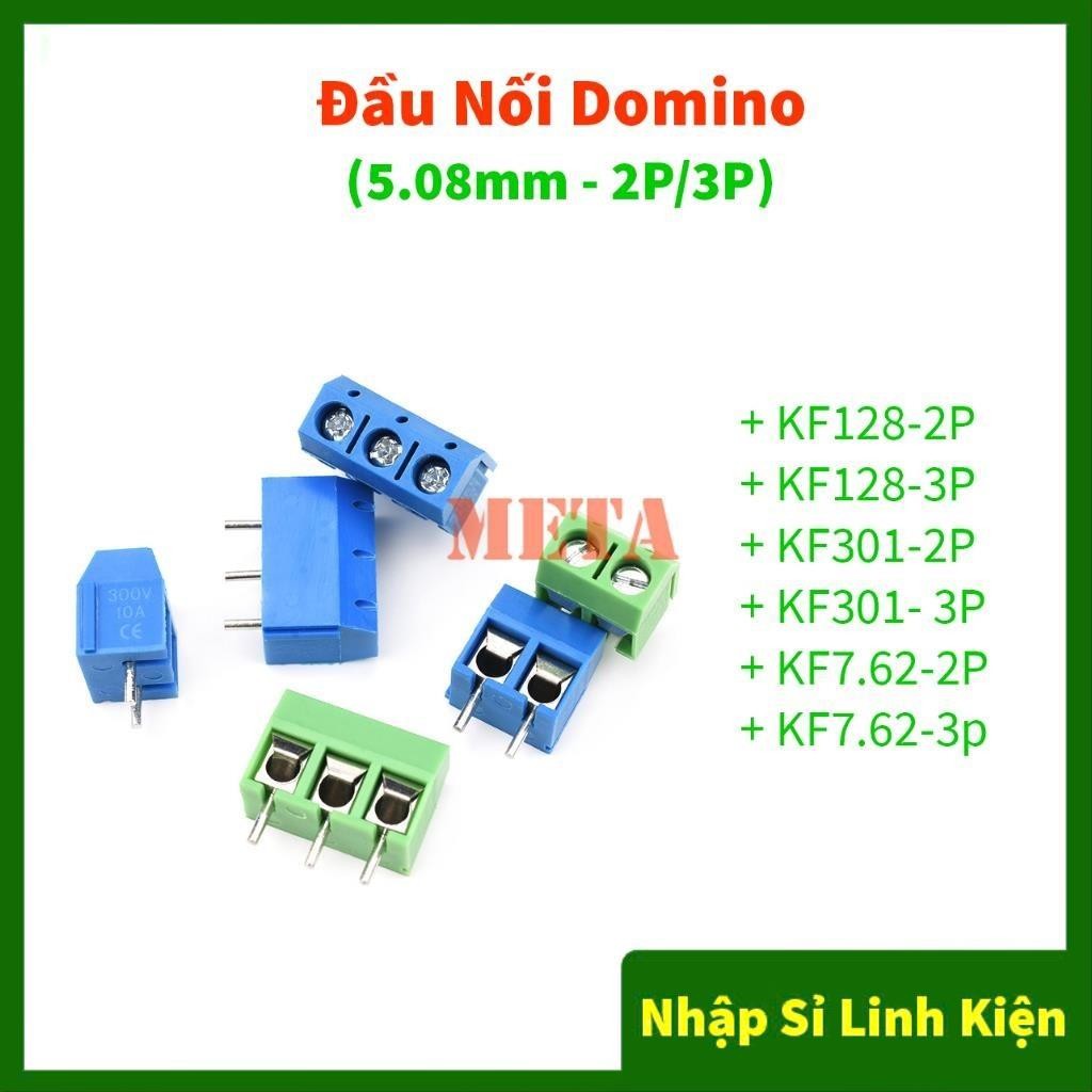 [Túi 5 Cái] Đầu Nối Domino KF128-2P/3P KF301-2P/3P KF7.62-2P/3P - Khoảng Cách Chân 5.08mm - Cầu Đấu 