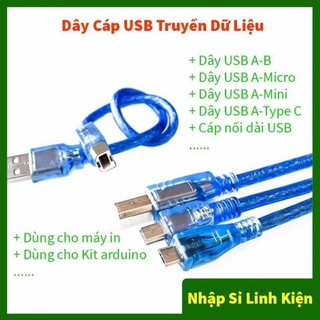 Dây Cáp USB Micro, Mini, Type C, Truyền Dữ Liệu Cho Thiết Bị Arduno R3, Mega2560, Nano, Máy In, Sạc Điện Thoại
