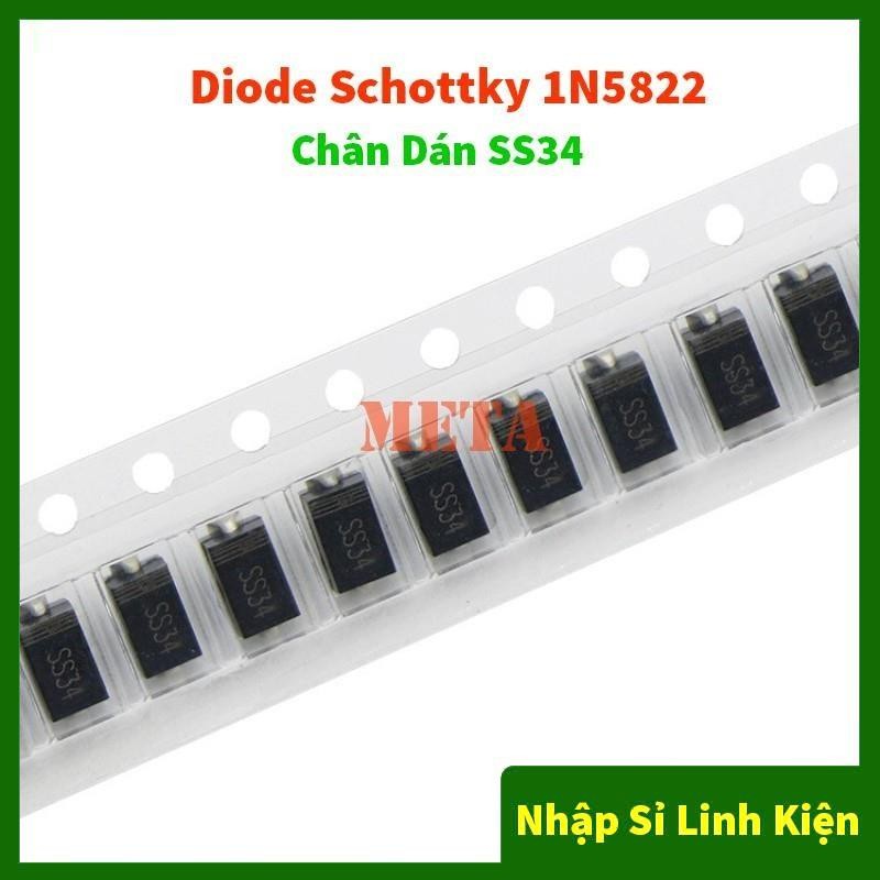 [Túi 10 Con] SS34 - Diode Schottky 1N5822 IN5822 3A/40V Chân Dán - Chất Lượng Tốt 5822 - Đi Ốt Nhanh
