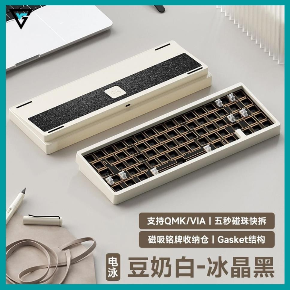 Lucky65 V2 kit bàn phím cơ custome 3 mode vỏ nhôm nguyên khối led RGB mạch 1.2mm