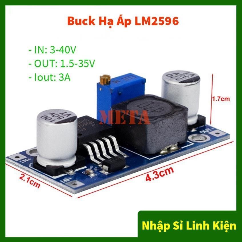 Mạch hạ áp LM2596 Buck DC-DC 3A (Vào 4-35VDC Ra 1-30VDC)