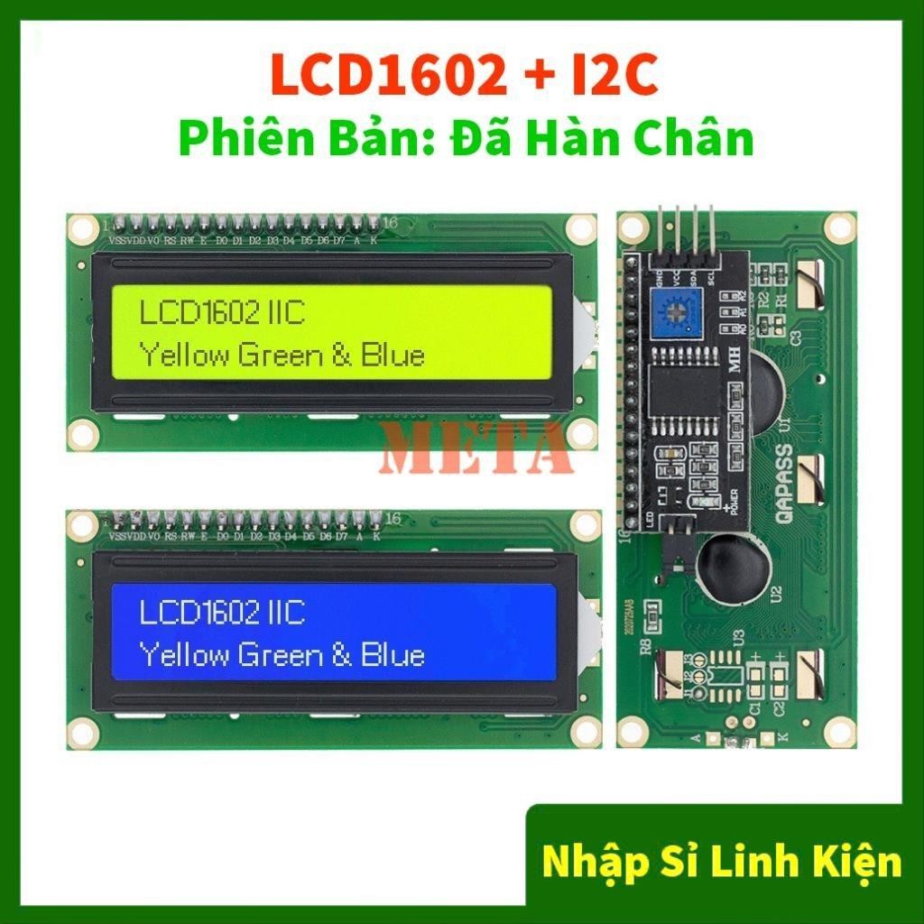 Màn Hình LCD 1602 Xanh Lá, Xanh Dương - LCD1602 + Mạch chuyển đổi I2C